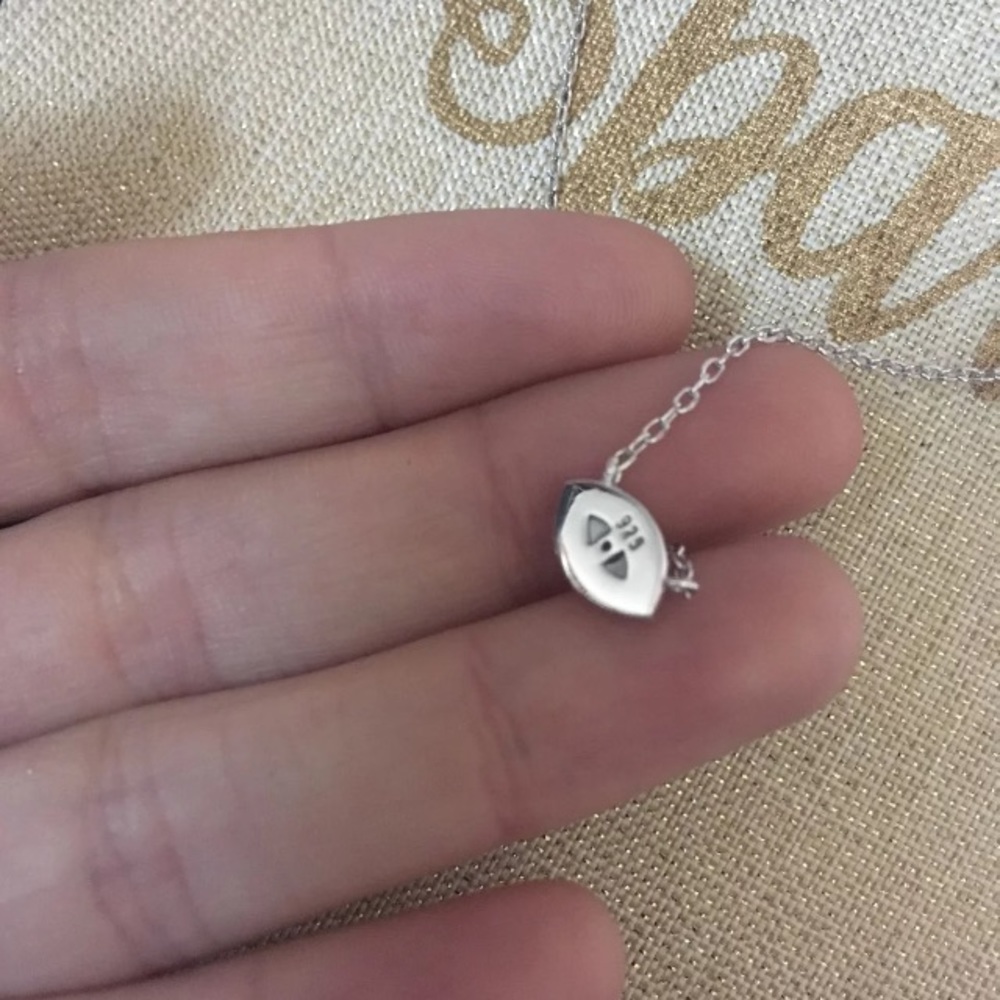 Silver 925 evil eye with rhinestone necklace chain - Picture 5 of 7